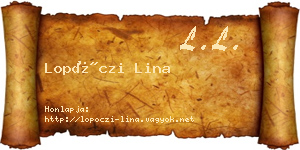 Lopóczi Lina névjegykártya
